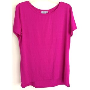 Athleta Shirt Womens Large Pink Open Back Cutout Short Sleeve Lightweight Top